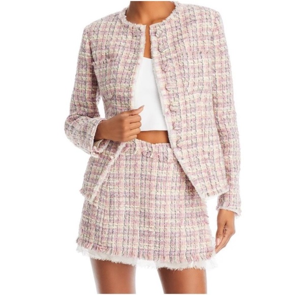 LoveShackFancy Fraser Tweed Wool Blend Jacket - Picture 1 of 9